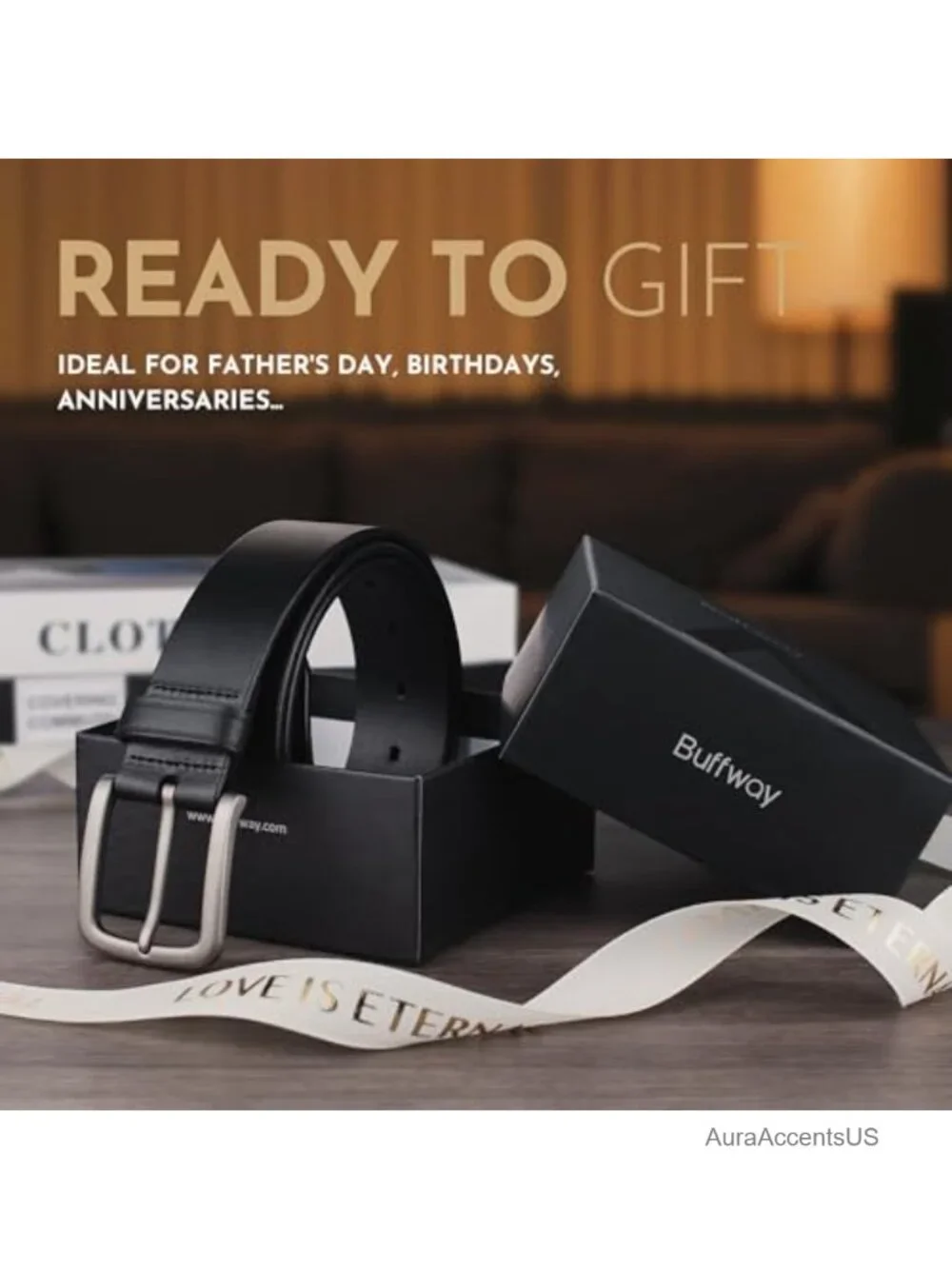 Men's Genuine Leather Belt, 1.5